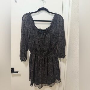 RACHEL Rachel Zoe Black Floral Long Sleeve Dress